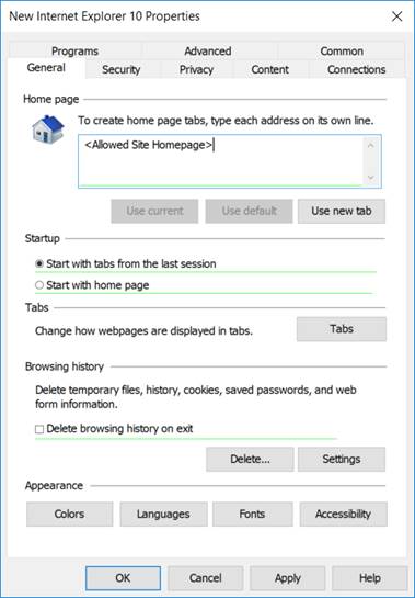 Setting a Home Page in Group Policy