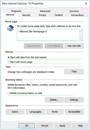 Setting a Home Page in Group Policy